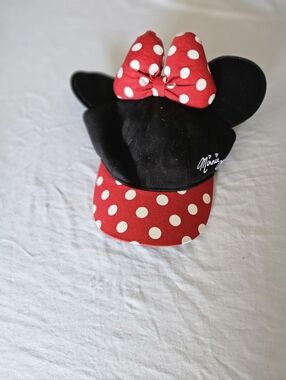 Disney Minnie Mouse Polka Dot Bow Cap - Red, White & Black
